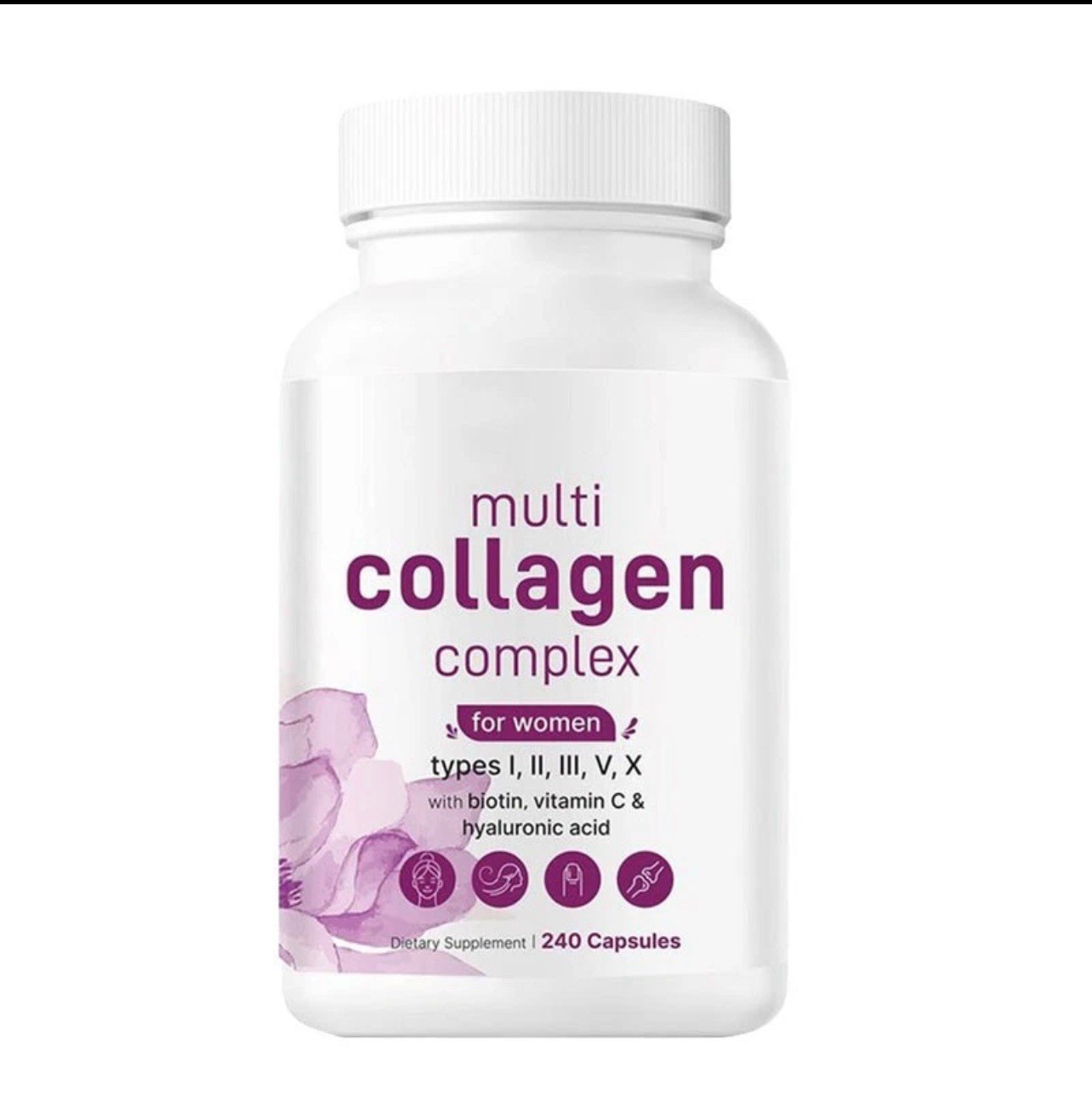 Multi Collagen 8 in 1 Complex for Women ~ 240 Capsules ~ Type I, II, III, V, X