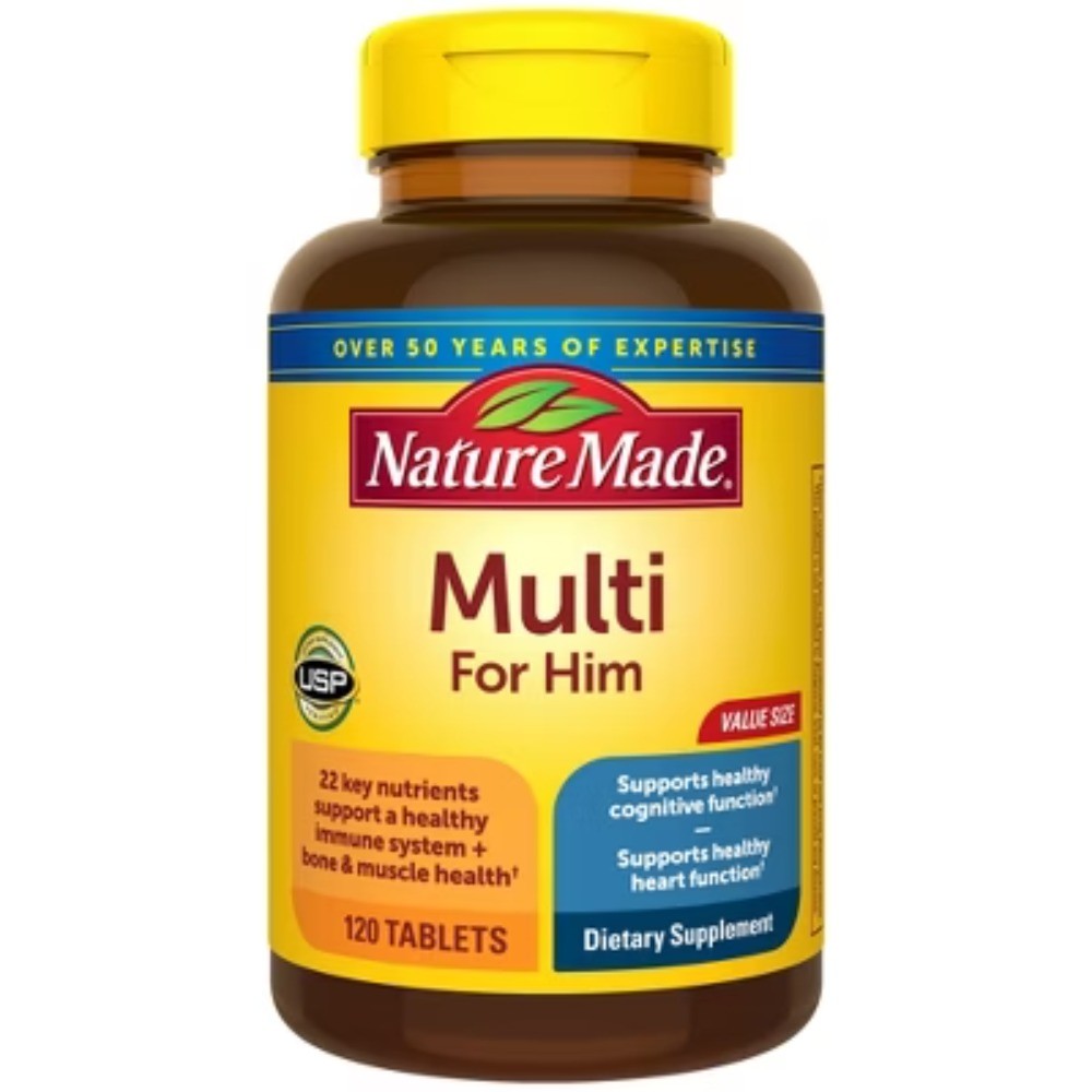 Nature Made Multi for Him No Iron, Men’s Multivitamin Tablets 120ct