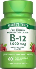 Vitamin B12 5000mcg | 60 Tablets | Vegan, Non-GMO | Nature’s Truth