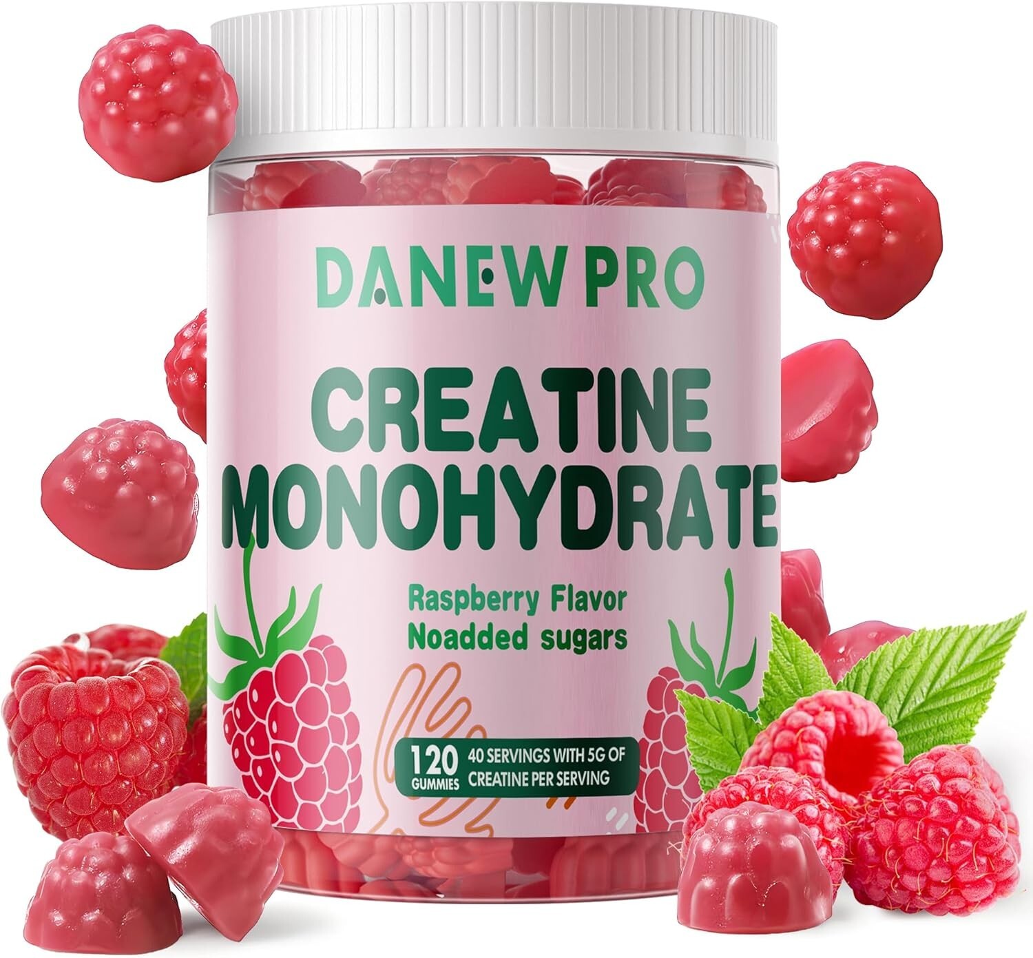 Creatine Monohydrate Gummies for Men & Women-5g of Creatine Monohydrate 120 Coun