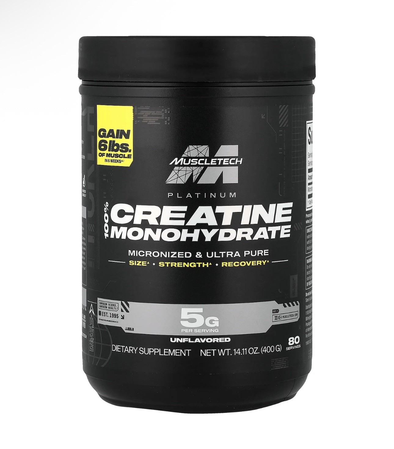 Muscletech, Essential Series, Platinum 100% Creatine, Unflavored, 14.11 oz