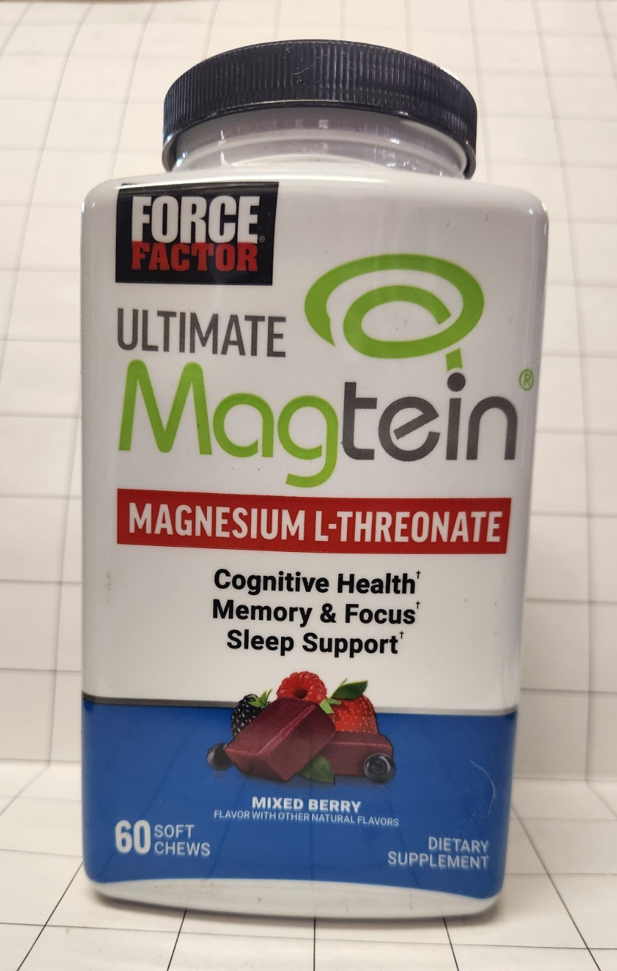 Ultimate Magtein Magnesium L- Threonate, Mixed Berry 60 Soft Chews EXP 01/27 or