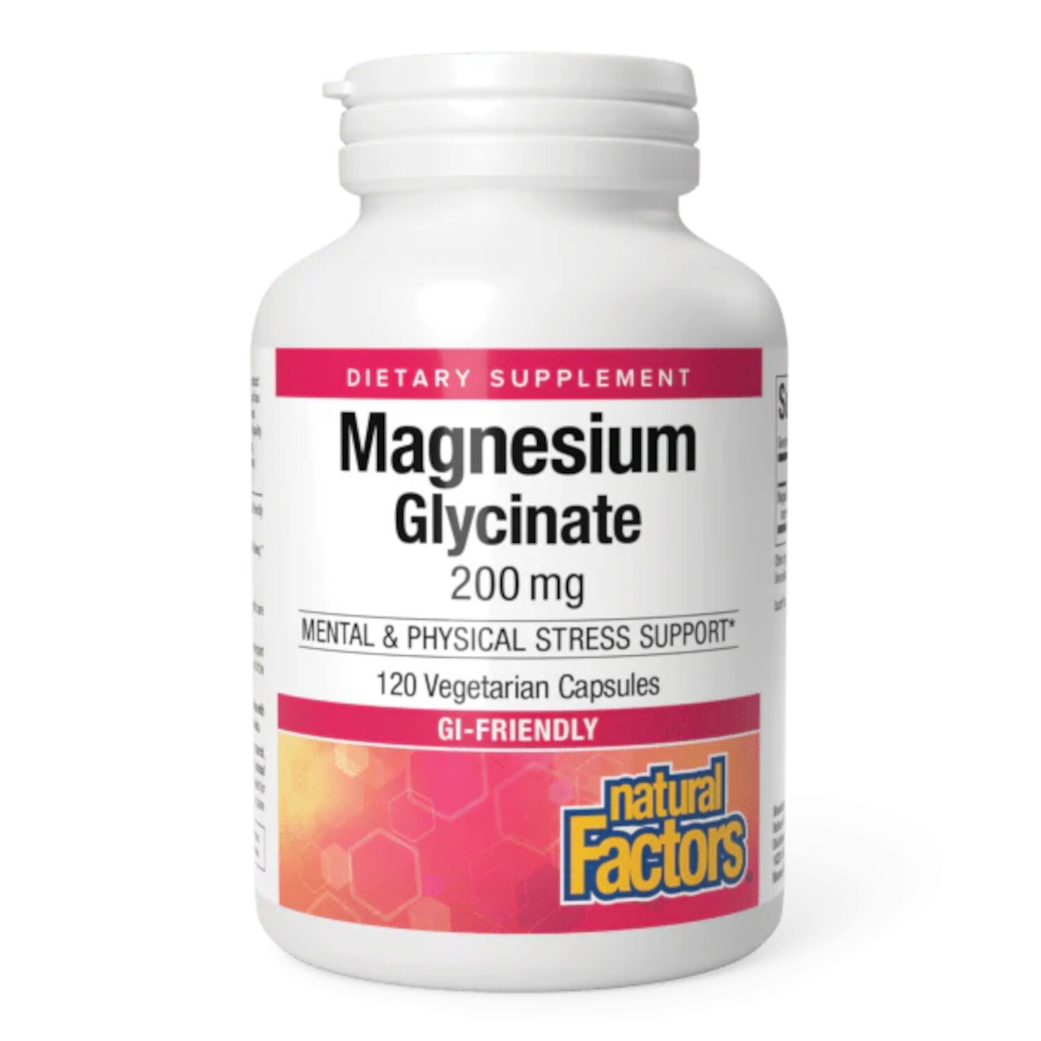Natural Factors Magnesium Glycinate, 200mg, 120 Vegetarian Capsules