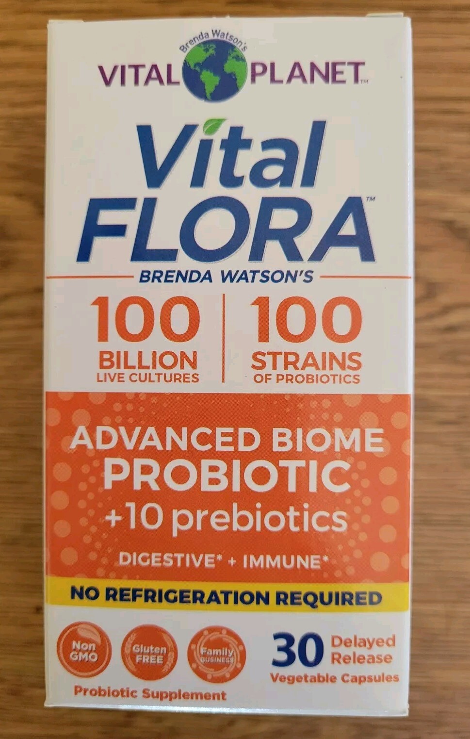 Vital Planet Vital Flora 100 Billion 100 Strain, Advanced Biome 30 Caps Ex.11/26