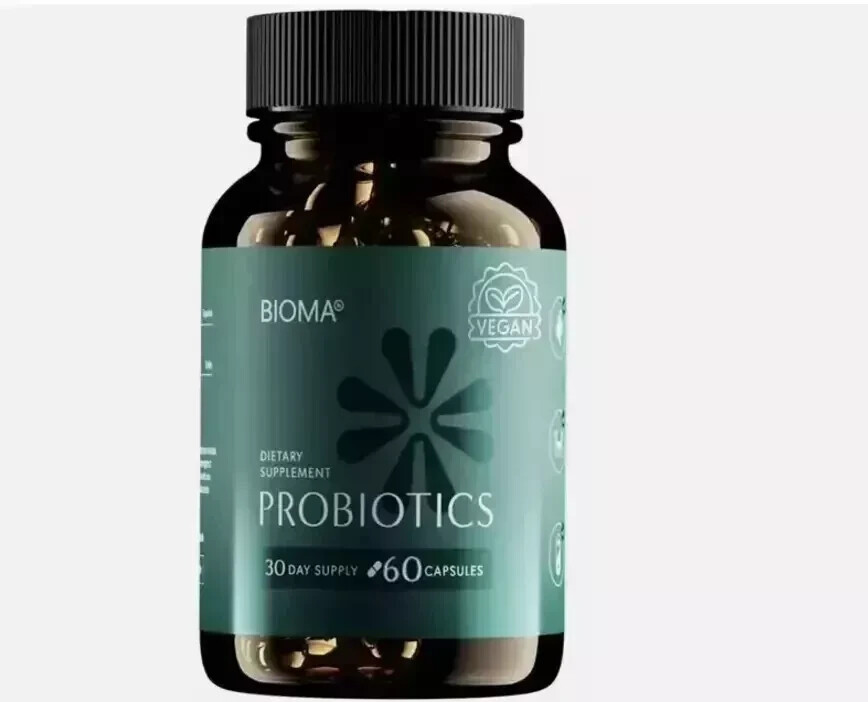 Bioma Probiotics for Digestive Health | 3-in-1 Gut Health Formula | 60 Capsules