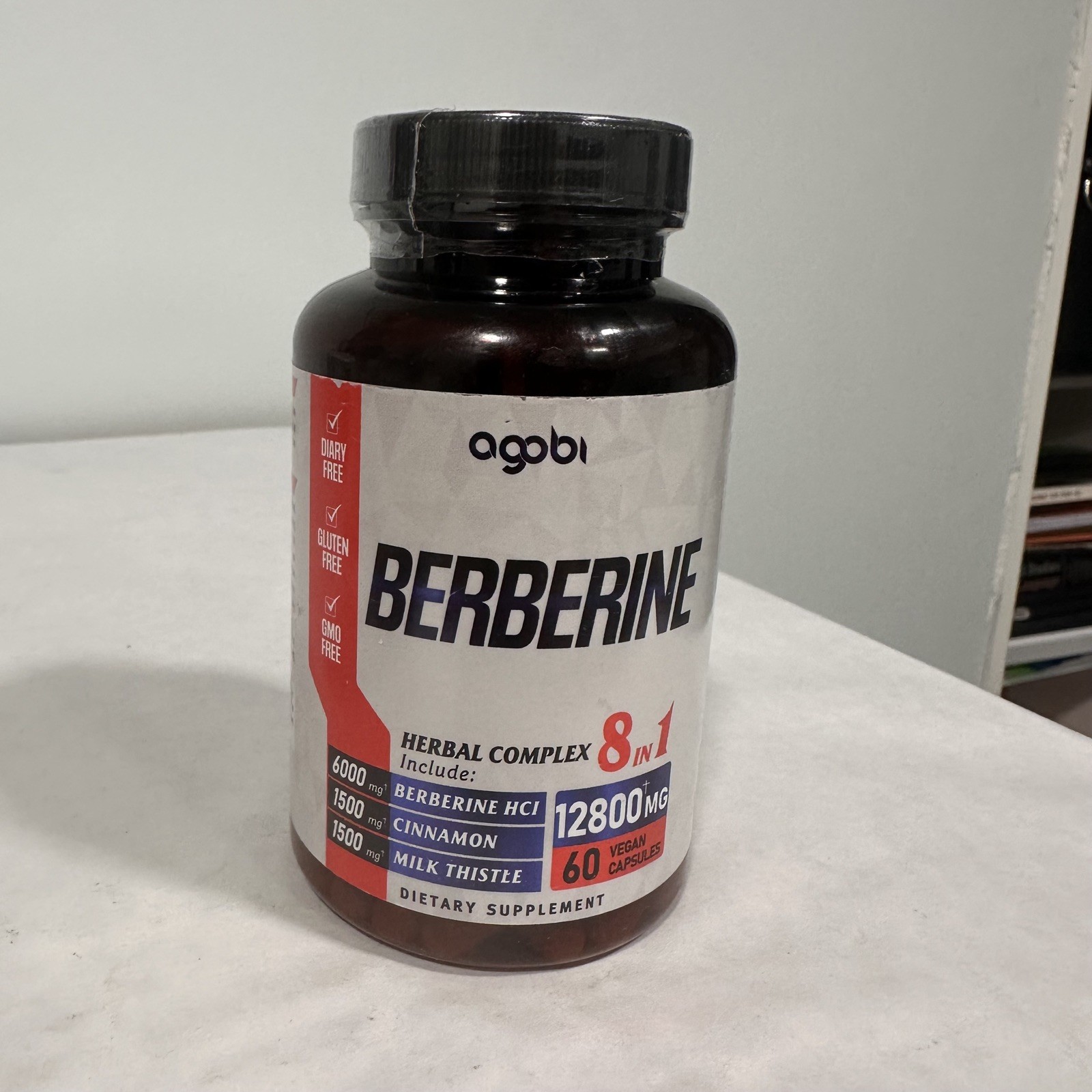 Agobi Berberine Supplement, 12800mg – Herbal 8 In 1 Complex, 60 days, exp 1/27