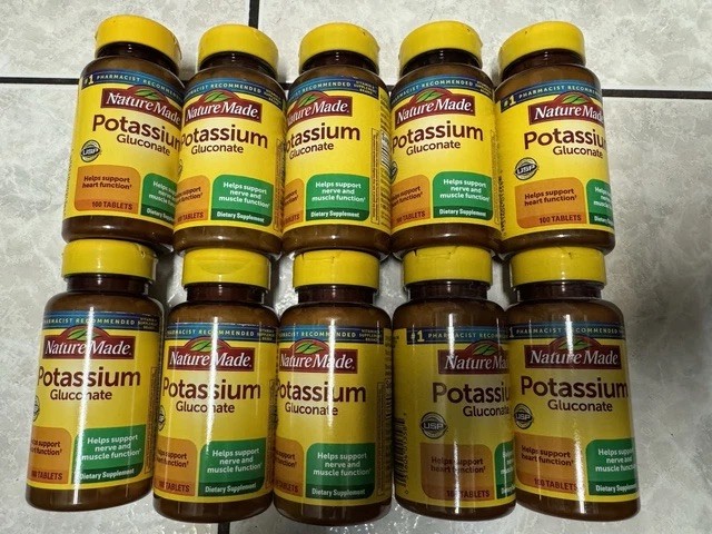 10 x Nature Made Potassium Gluconate 1000 Tablets lot (10×100) EXP 2026 & later