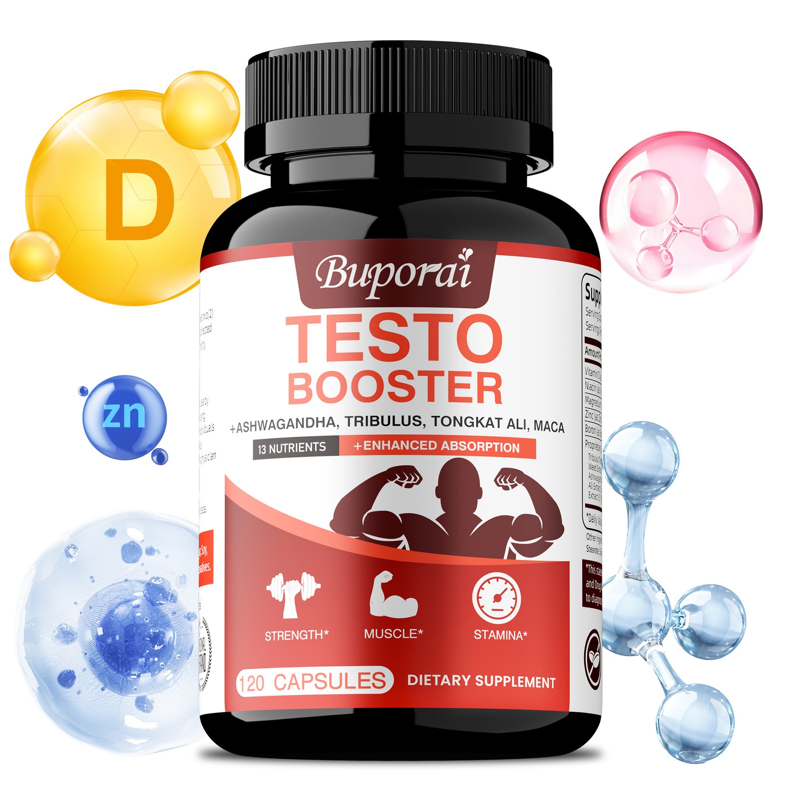 Testo Booster – Tribulus,Ashwagandha,Maca -Stamina, Endurance & Strength Booster