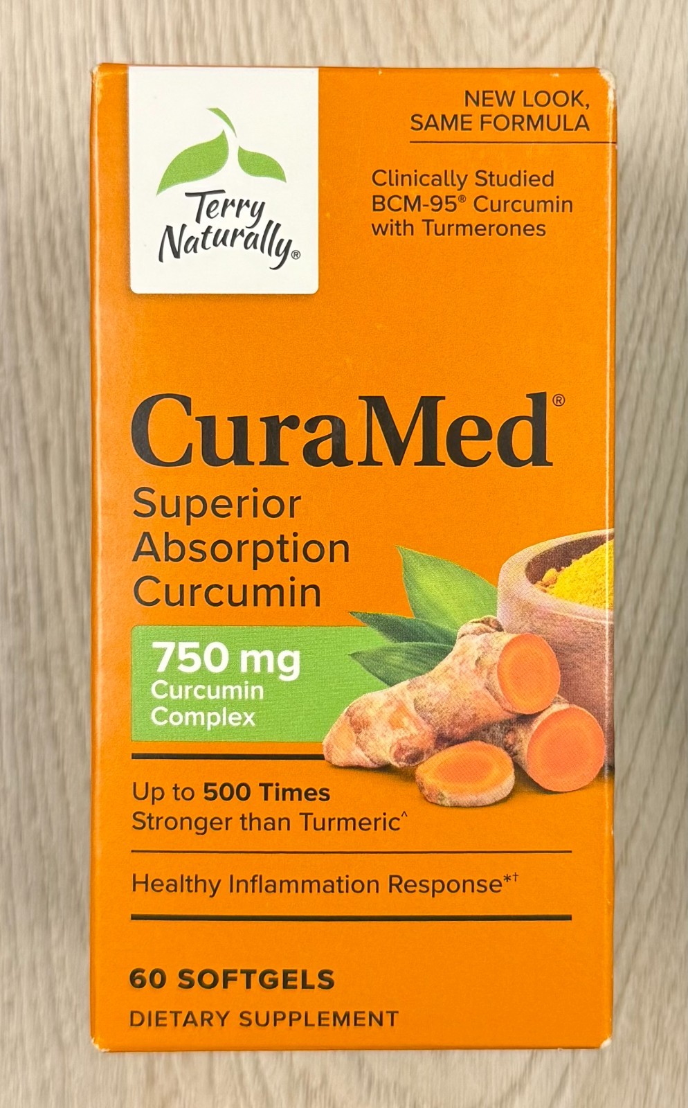 Terry Naturally CuraMed 750mg – Antioxidant Supplement 60 CT Exp 10/2026+