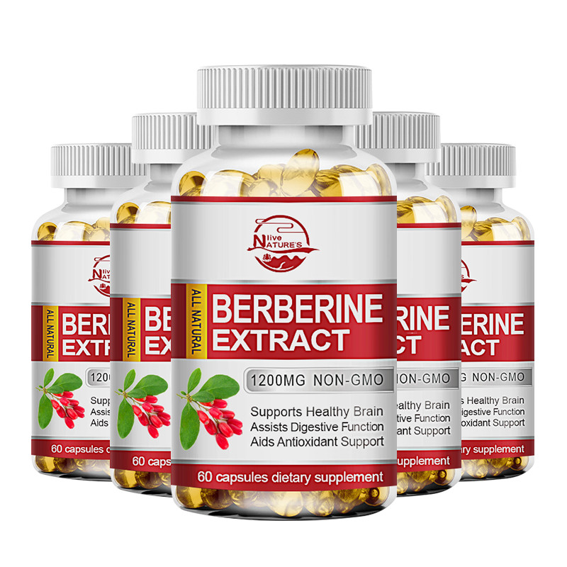 1200mg Berberine HCL Extract Capsules Healthy Cholesterol Anti-inflammatory