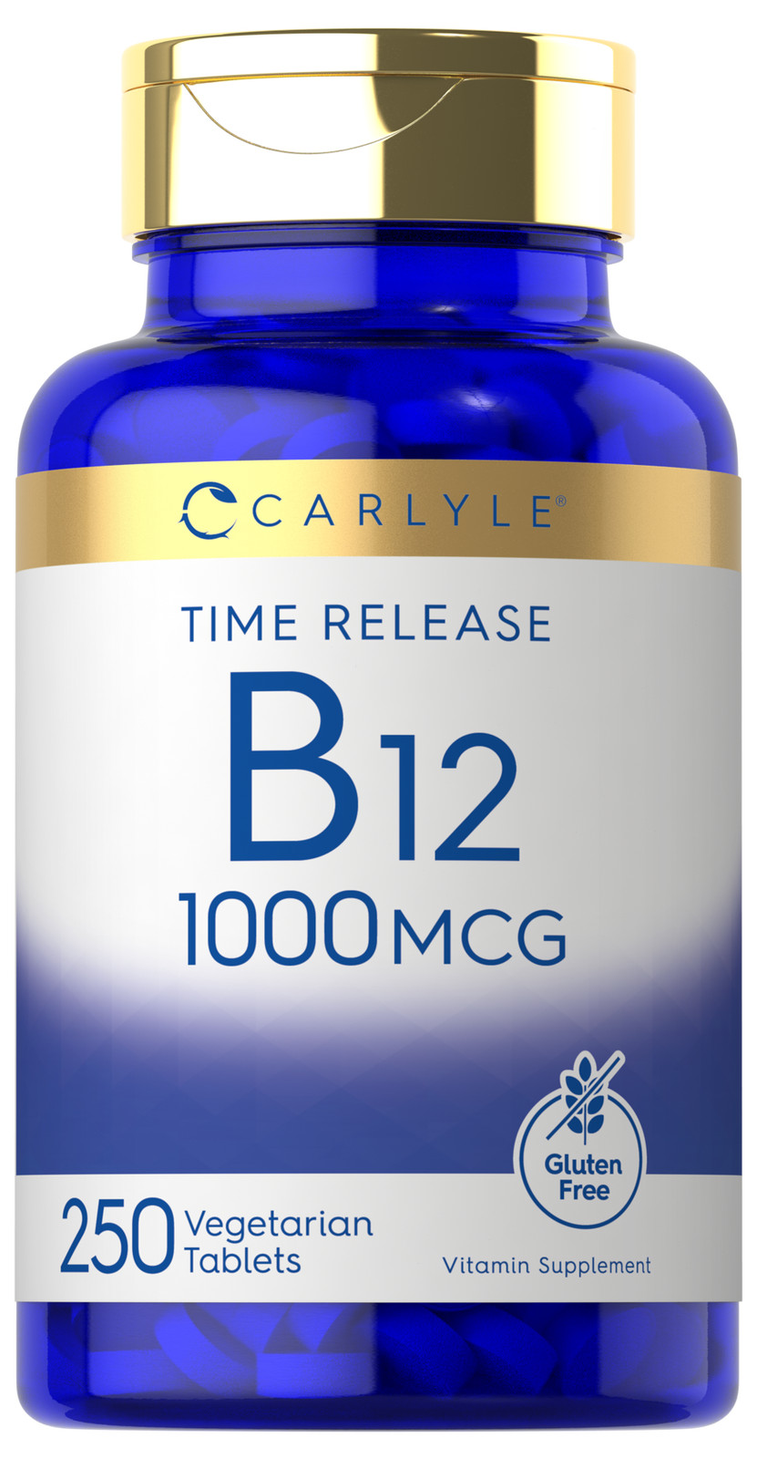 Vitamin B12 1000 mcg | 250 Tablets | Vegetarian, Non-GMO | by Carlyle