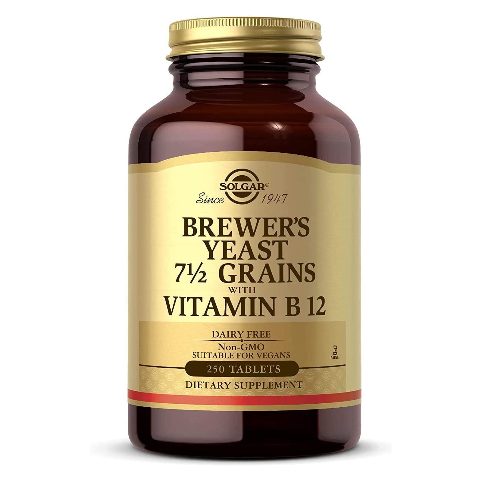 Solgar Brewer’s Yeast 7 1 2 Grains with Vitamin B12 250 Tablets