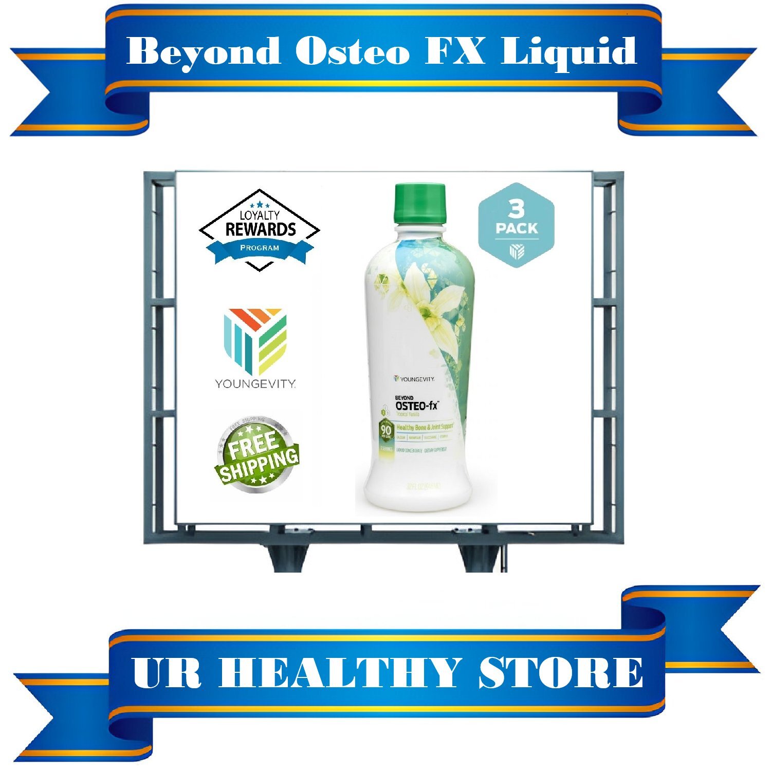 Youngevity Beyond Osteo FX Liquid 32 fl oz (3 PACK) | Bone & Joint Health