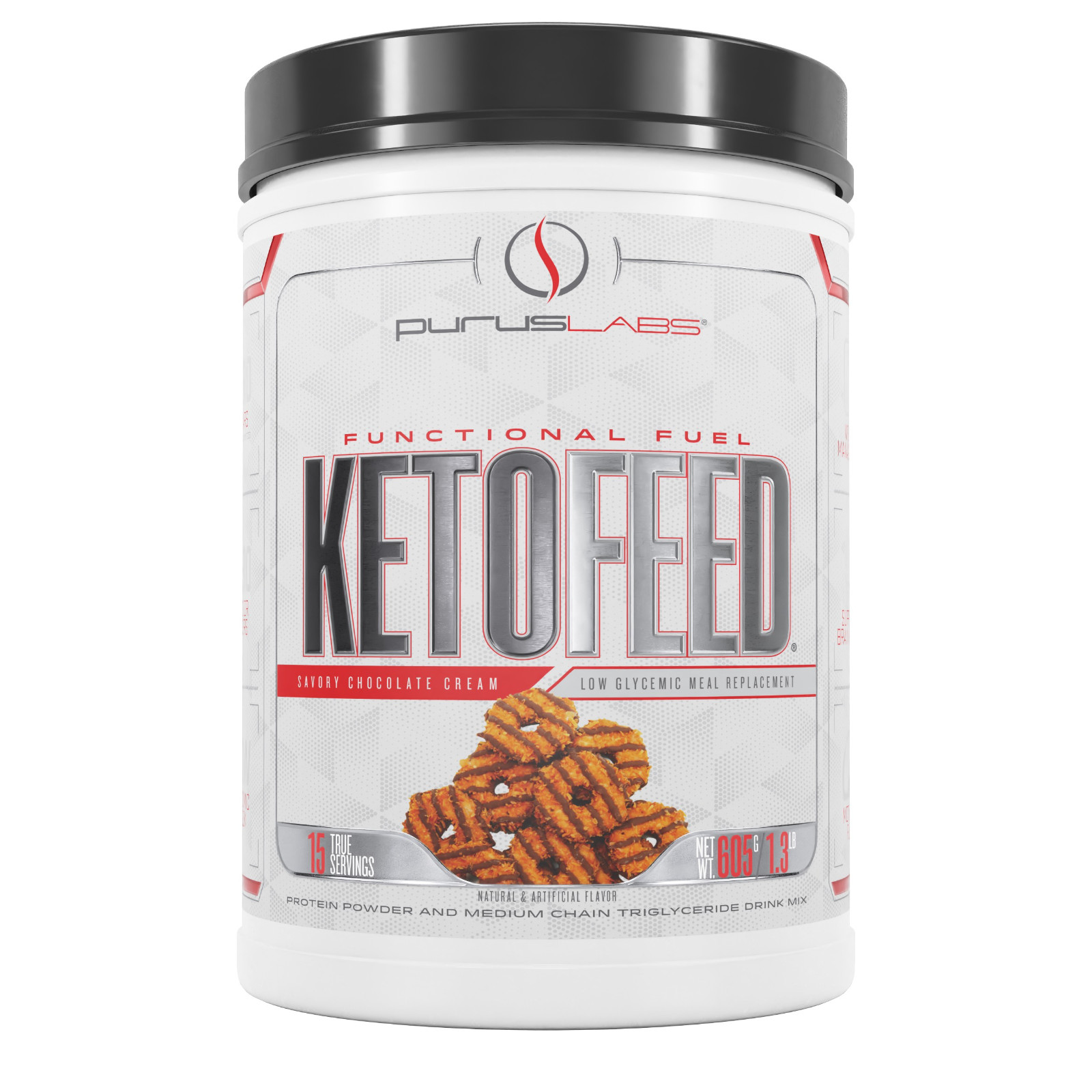 PurusLabs KetoFeed Low Glycemic Meal Replacement Chocolate Cream 15 Servings