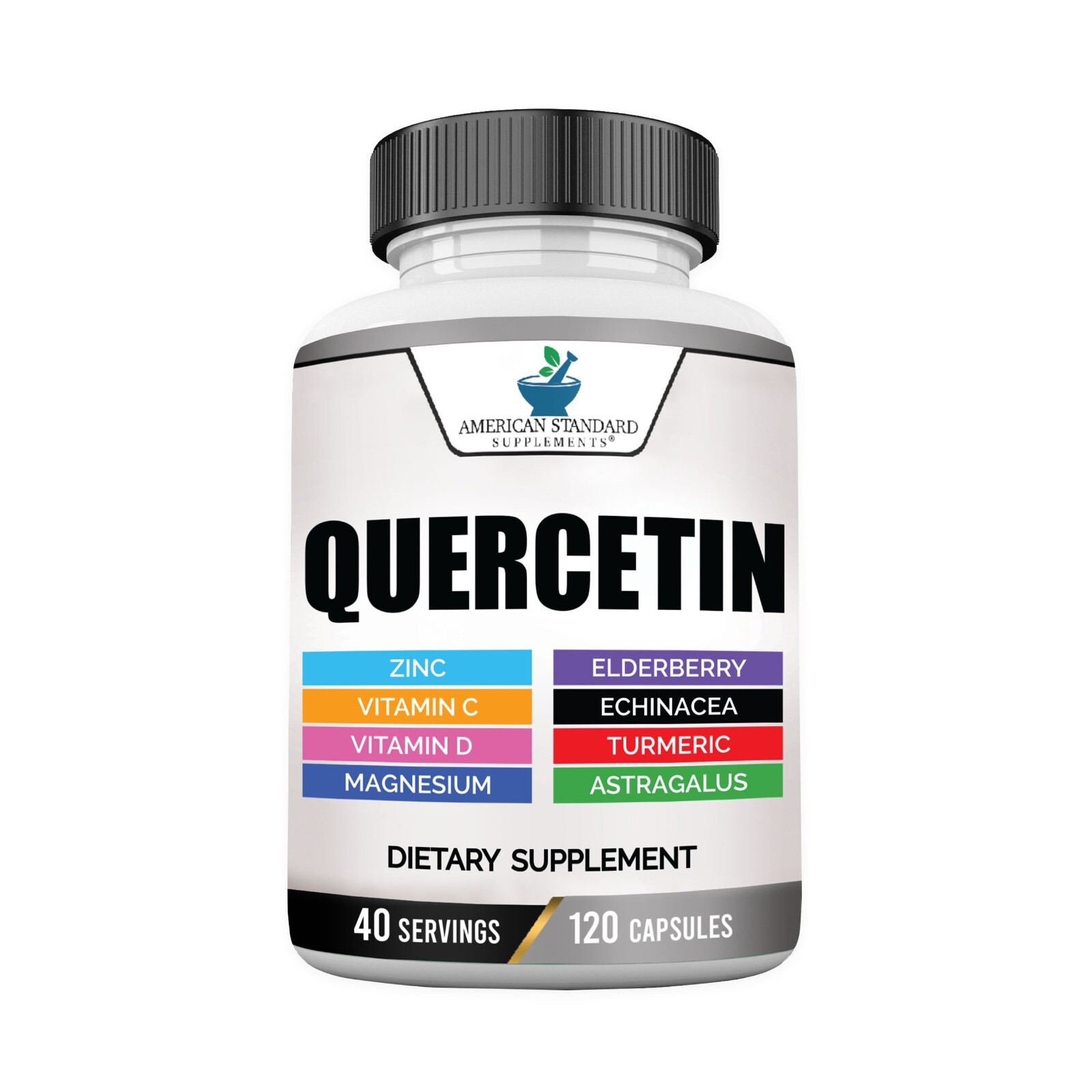 Quercetin 1000mg, Zinc, Vitamin C, Vitamin D, Magnesium – 9 in 1  Immune Support