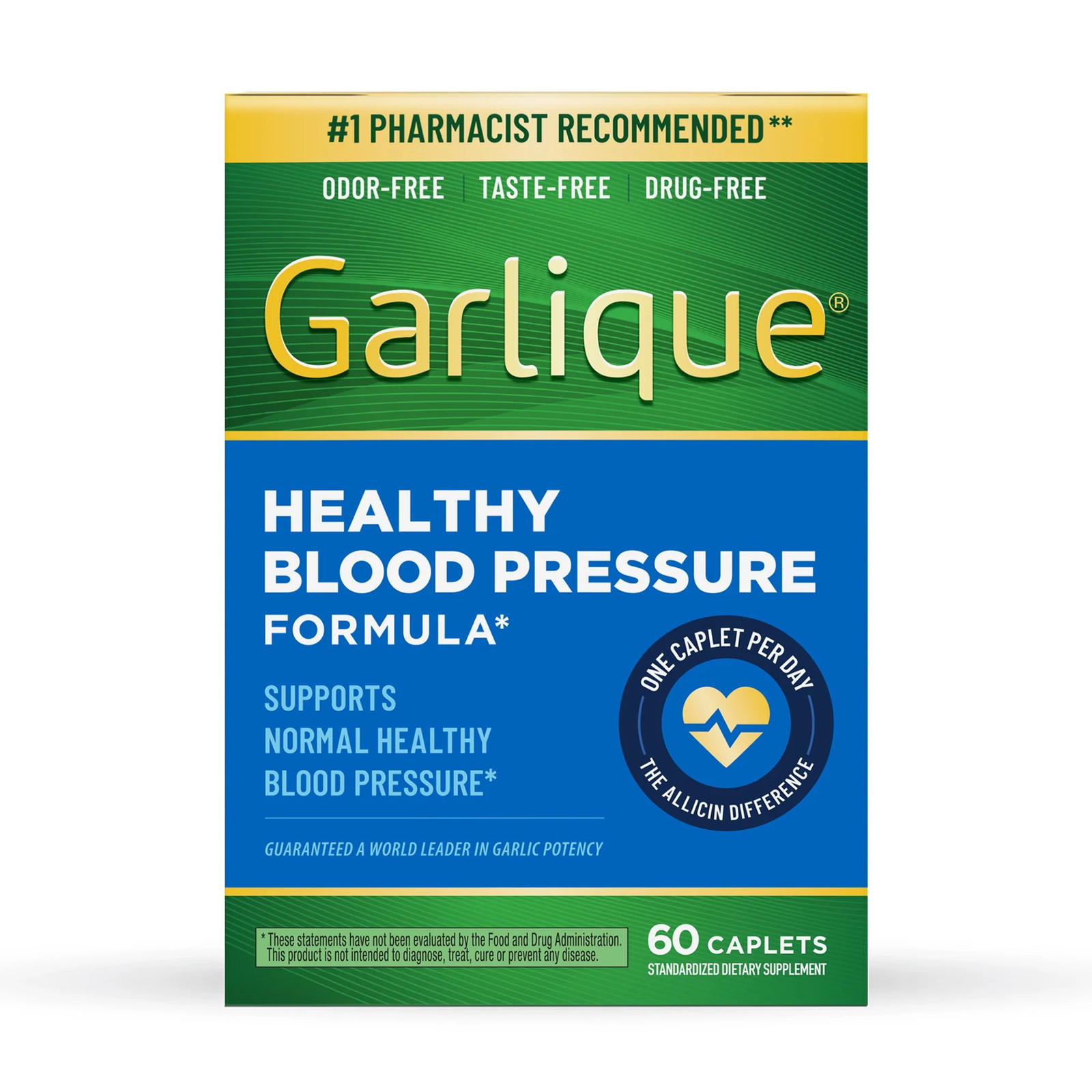 Healthy Blood Pressure Support Supplement, Odor Free Garlic, 1800 Mcg