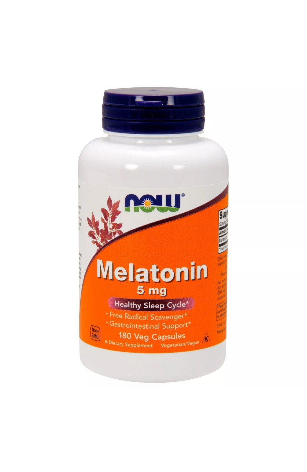 NOW Foods Melatonin, 5 mg, 180 Veg Capsules