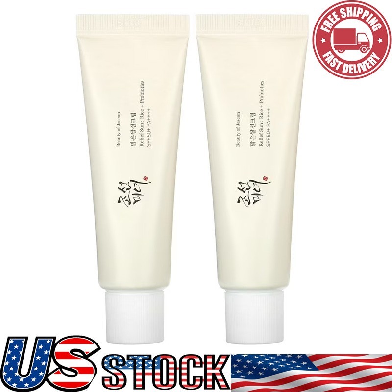2x BEAUTY OF JOSEON Relief Sun: Rice + Probiotics SPF 50+ PA++++ – 50ml