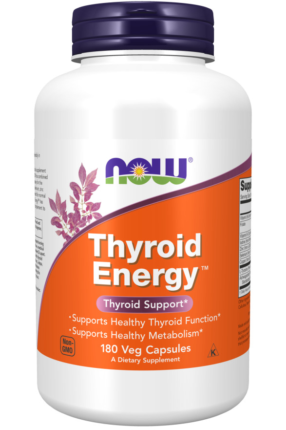 NOW FOODS Thyroid Energy 180 Caps Folate B-12 06/2027EXP