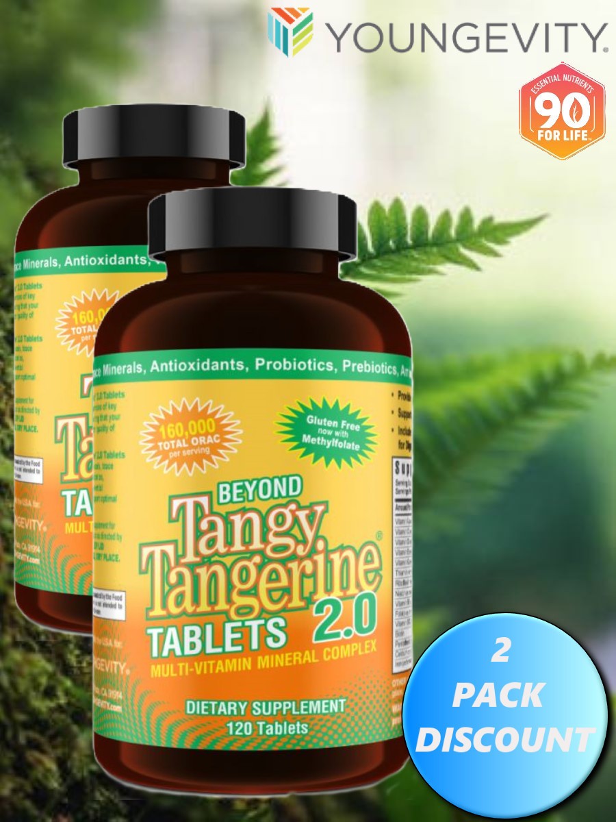 Youngevity Dr. Wallach Beyond Tangy Tangerine BTT 2.0 Tablets ( 2 Pack)