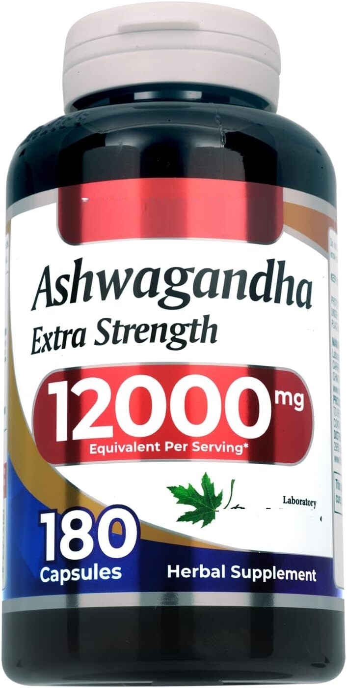 Ashwagandha 12000mg Stress/Anxiety/Brain/Mood Support 180caps