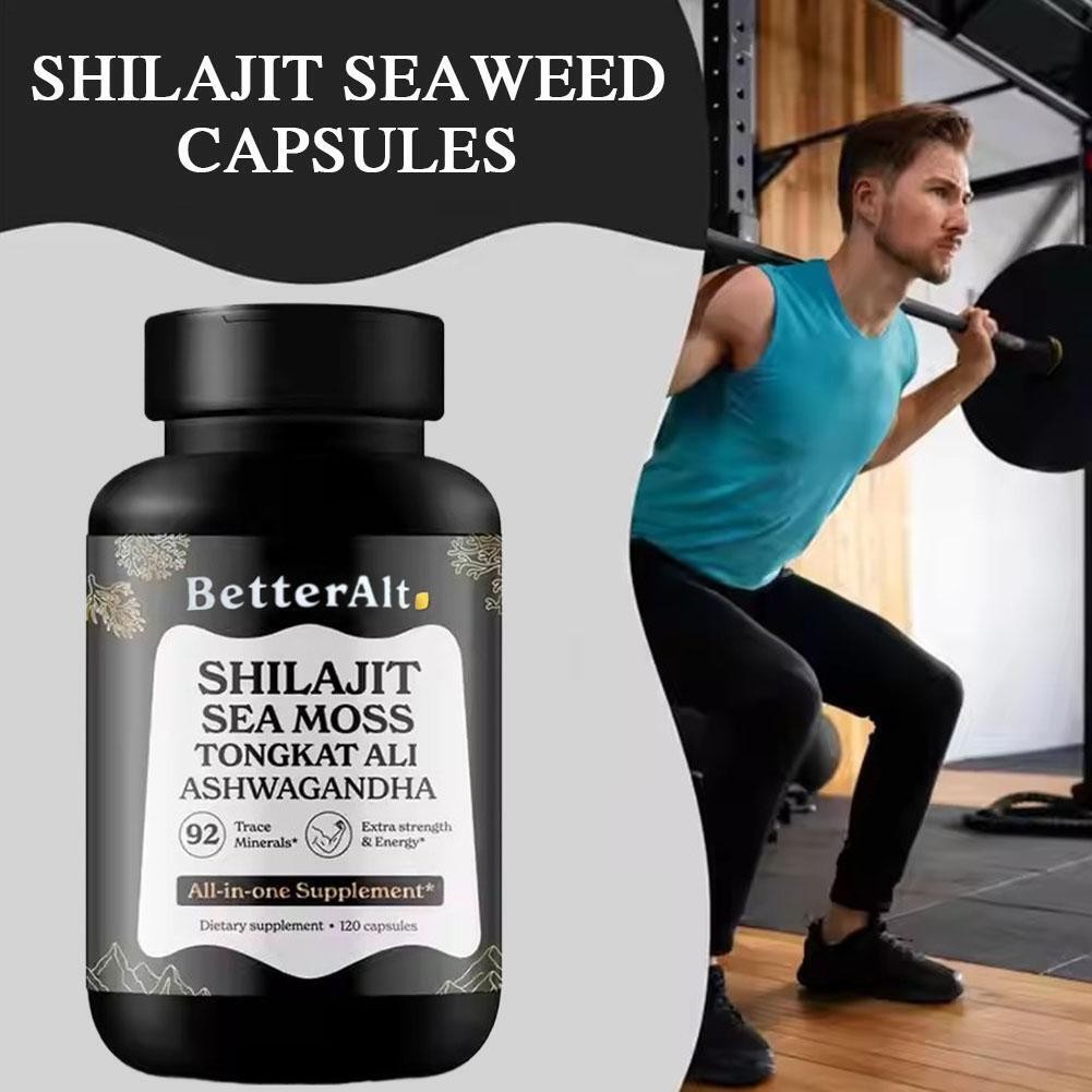 NEW BetterAlt Shilajit Sea Moss Ashwagandha 92 Minerals Supplement 120 Caps
