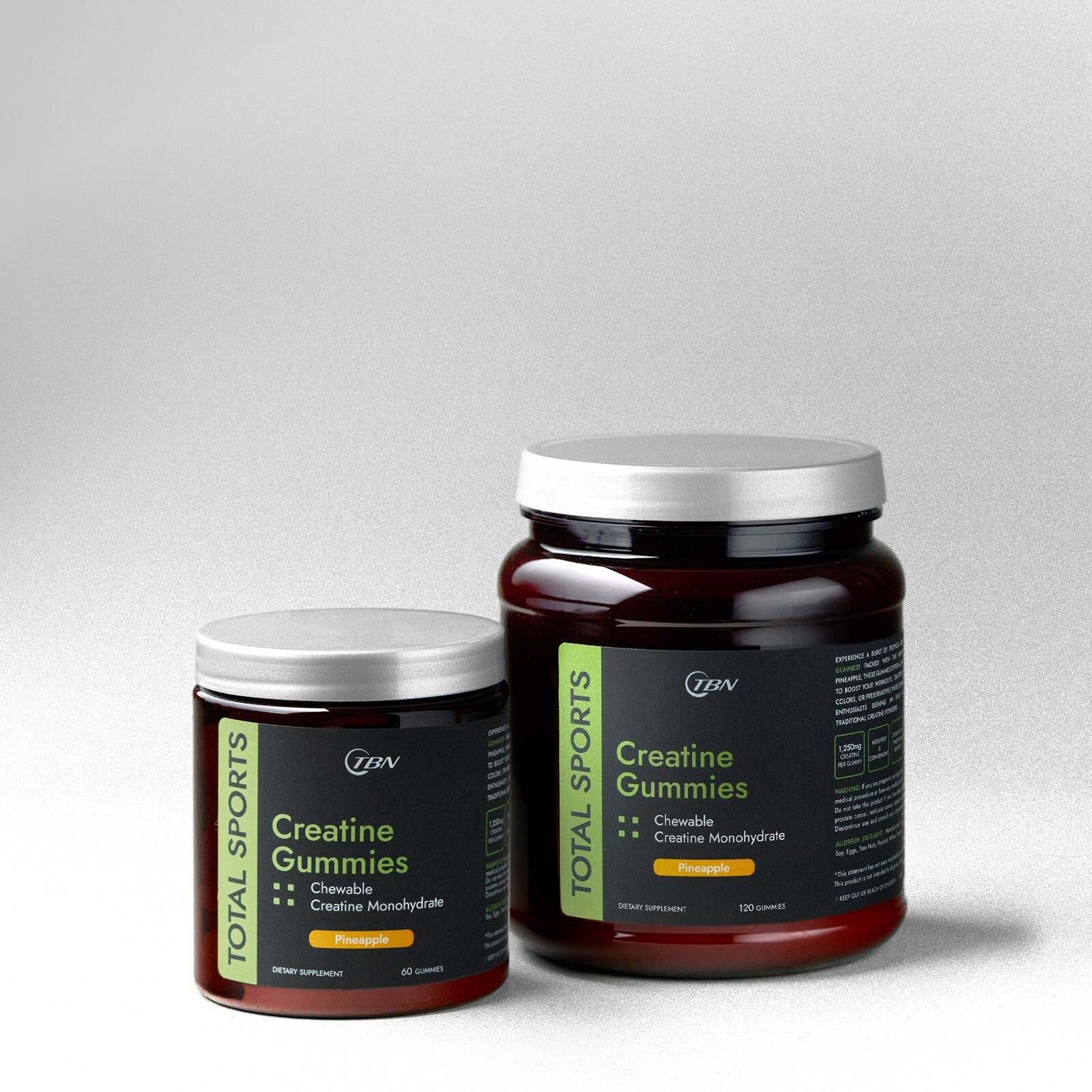 Creatine Gummies Chewable Creatine 1,250mg per Gummy – Natural Pineapple Flavor