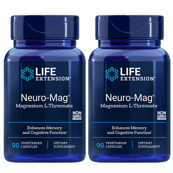 Neuro-Mag Magnesium L-Threonate from 2000 mg Magtein – Life Extension 2X90caps
