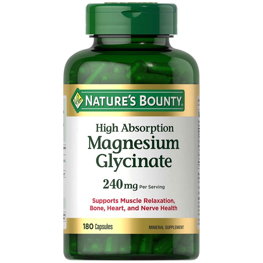 Nature’s Bounty Magnesium Glycinate 240 mg, 180 Capsules Exp: 02/27