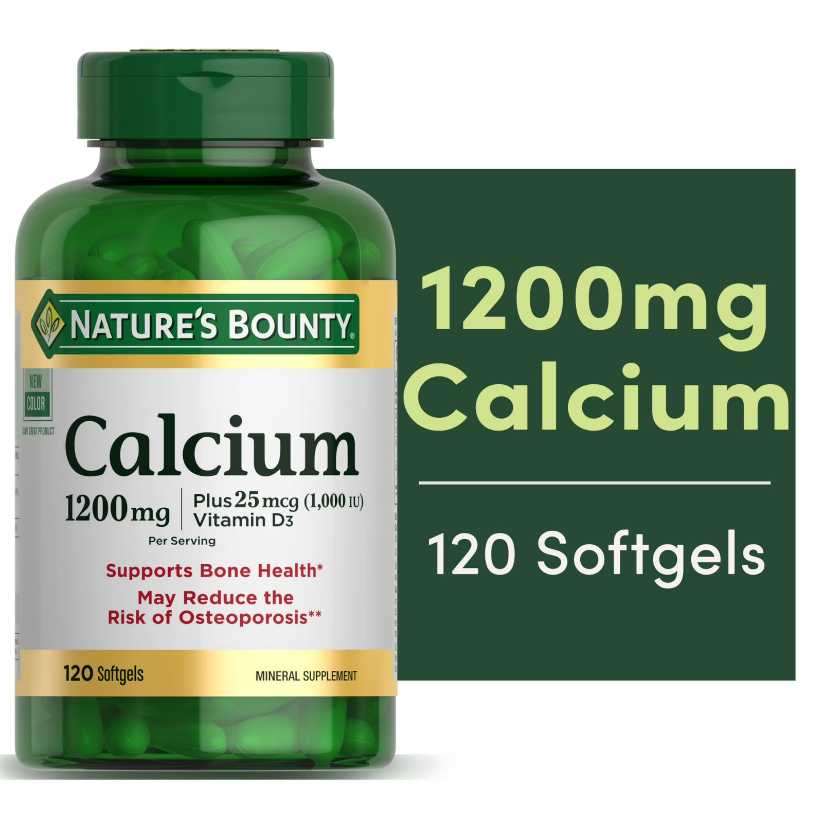 Nature’S Bounty Calcium 1200 Mg with Vitamin D3 – Bone Health Softgels, Calcium
