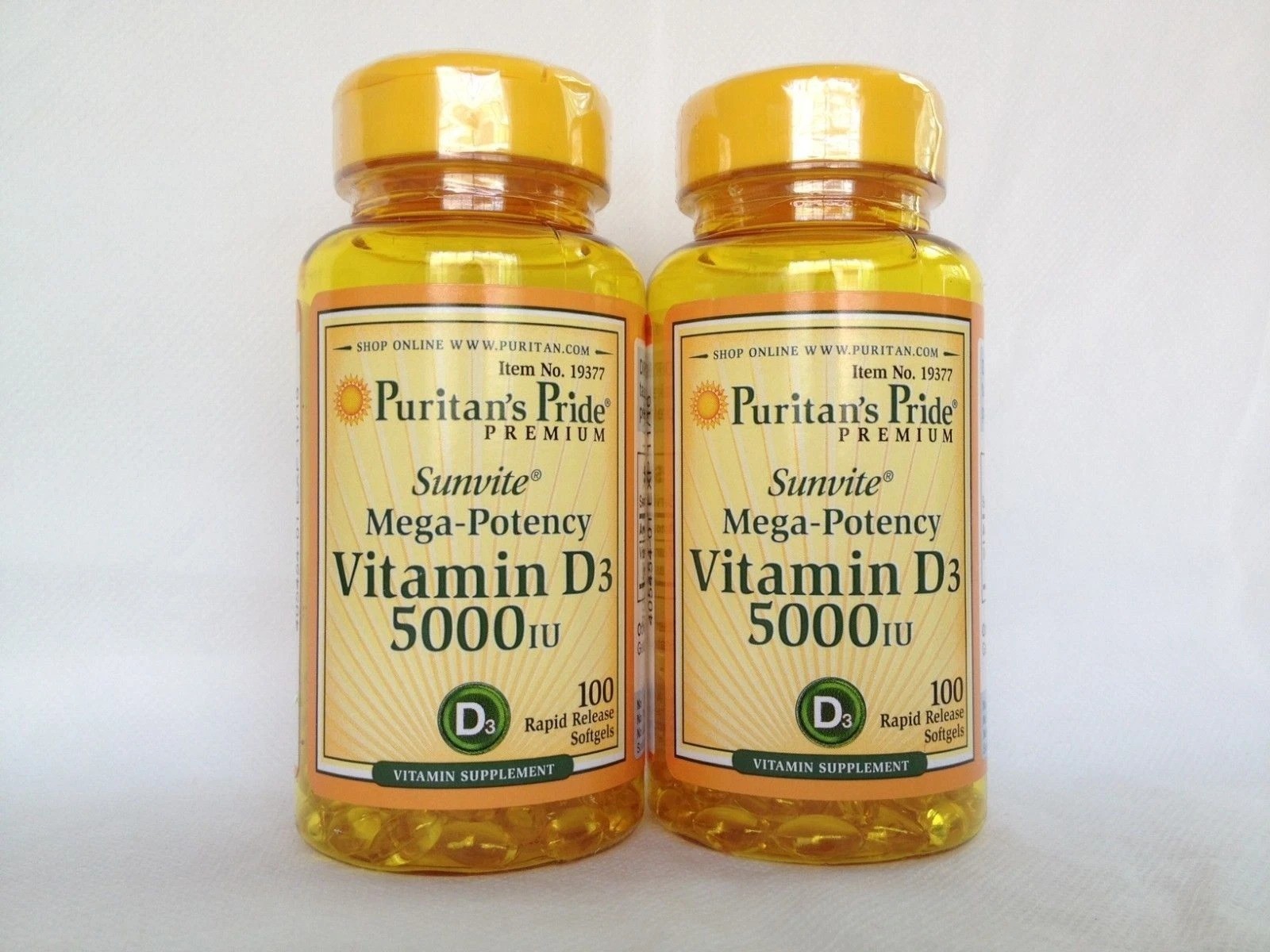 Puritan’s Pride Vitamin D3 2000 IU – 100 Softgels – 2 PACK DEAL – FREE SHIPPING