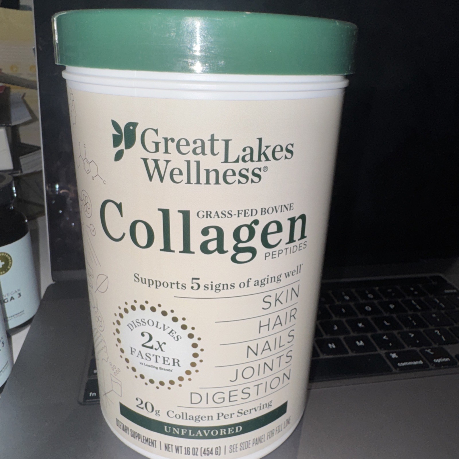 Great Lakes Wellness Collagen Peptides Powder for Skin Hair Nails Exp.12/29