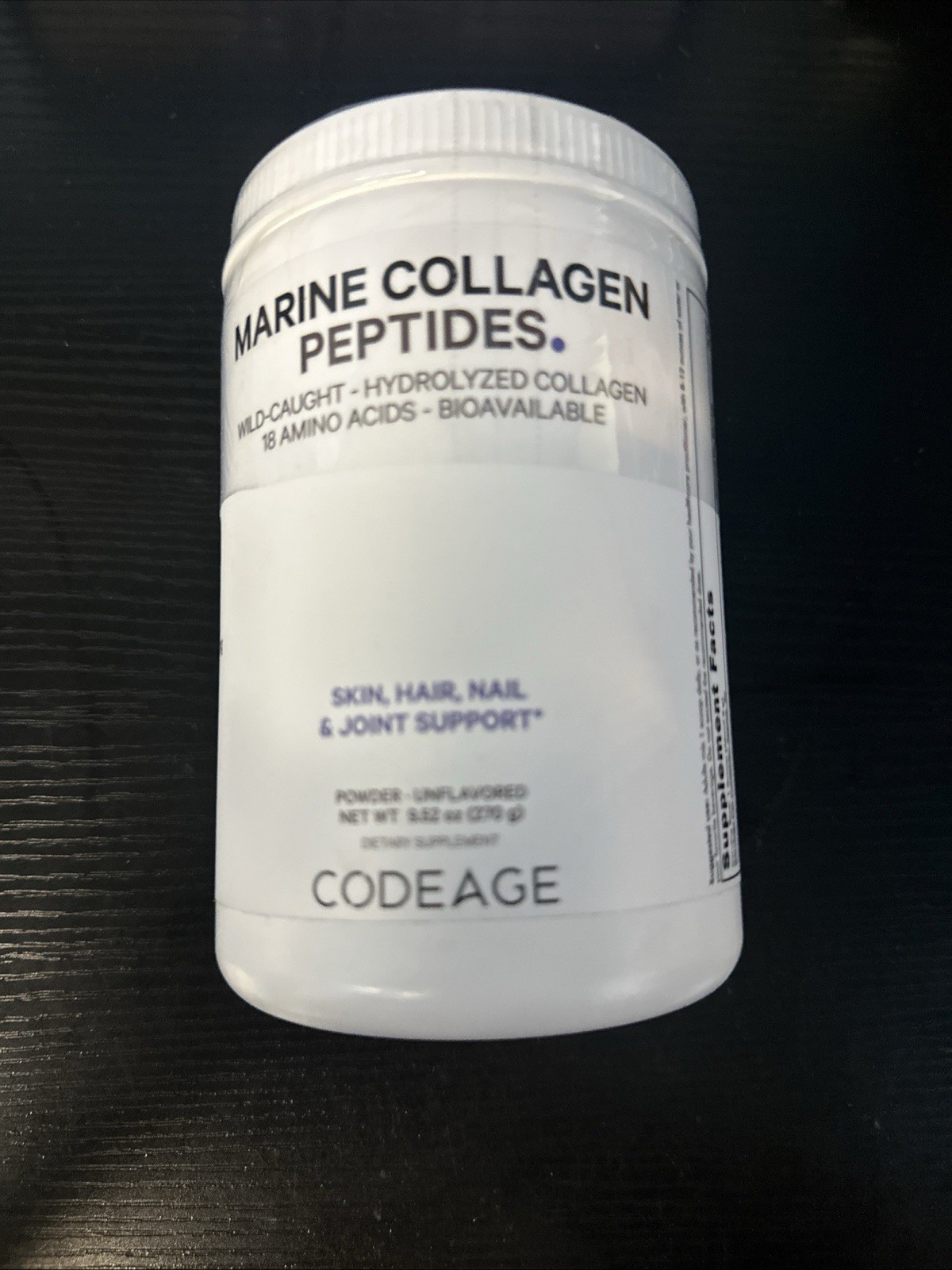 Codeage Marine Collagen Peptides Powder Unflavored 9.52oz (EXP. 02/2026)