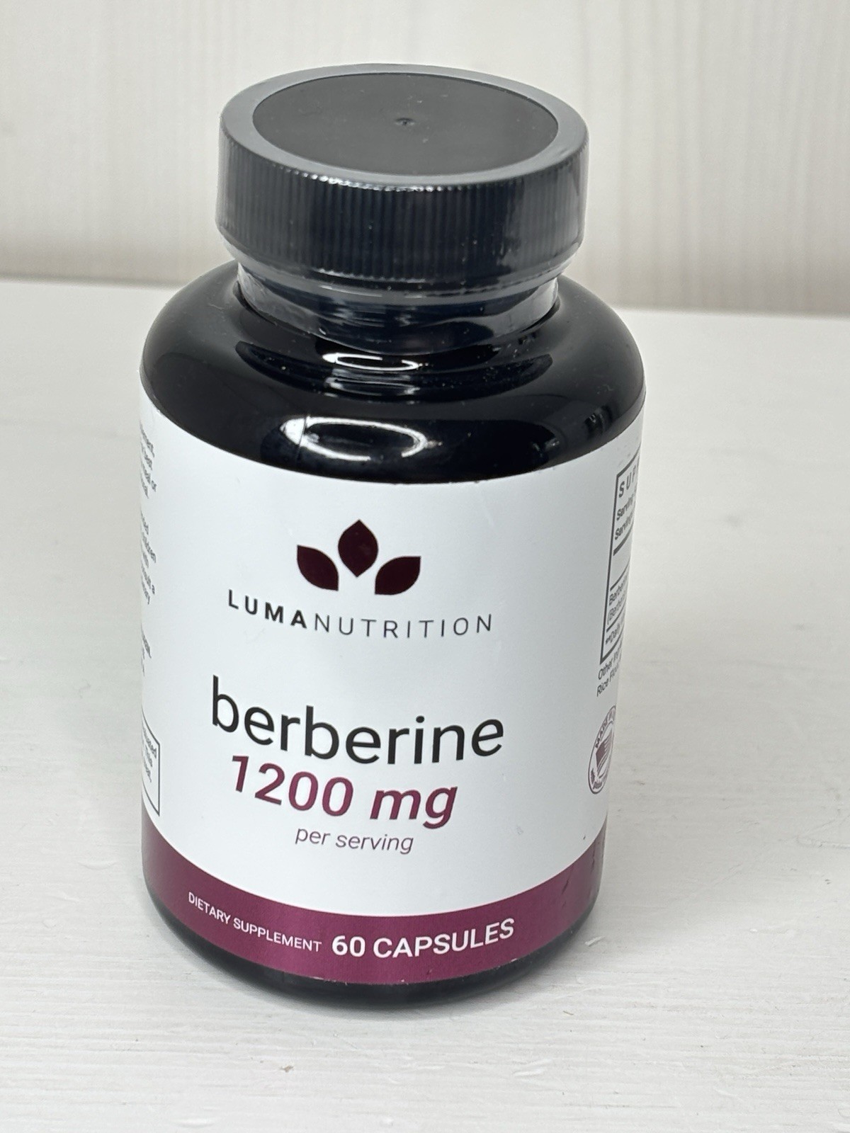 Luma Nutrition Berberine HCL 1200mg Supplement 60 Capsules Exp 2/28