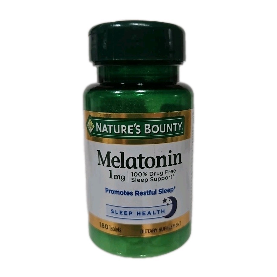 Natures Bounty Melatonin 1mg Dietary Supplement 180 Tablets Sleep Exp 08/2026
