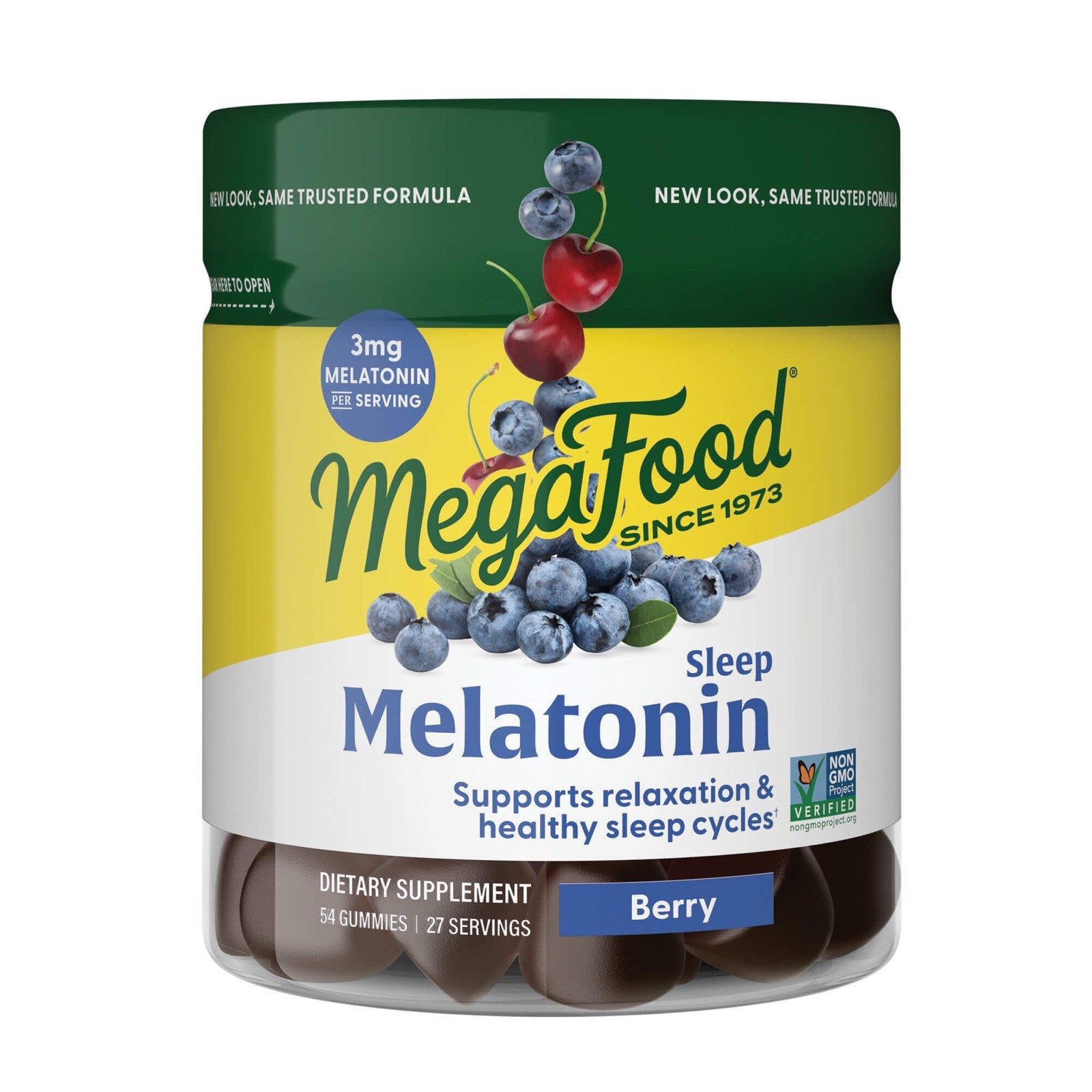 4x — MegaFood Melatonin Berry Good Sleep Gummies Berry 54 Gummy Each 216 Total!!