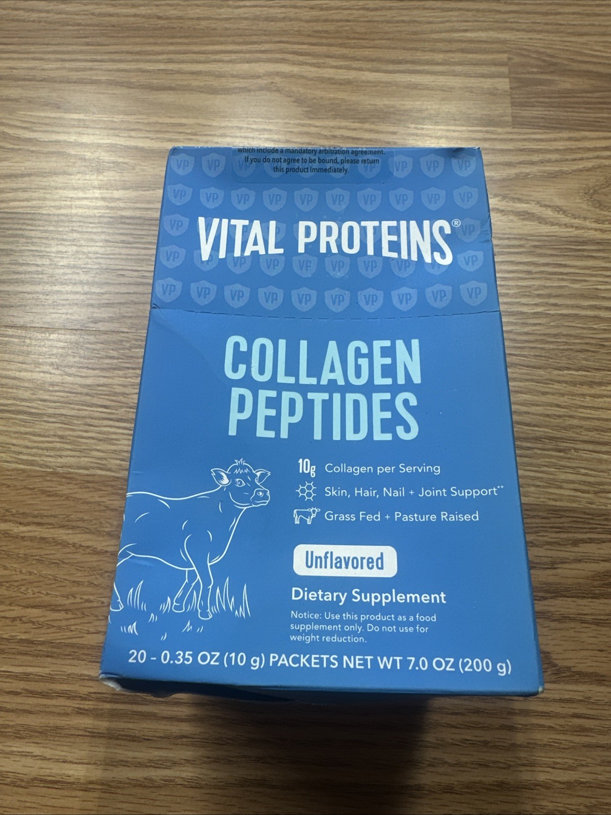 Vital Proteins Collagen Peptides Unflavored 20 Packets Stick Packs Travel 1/2030