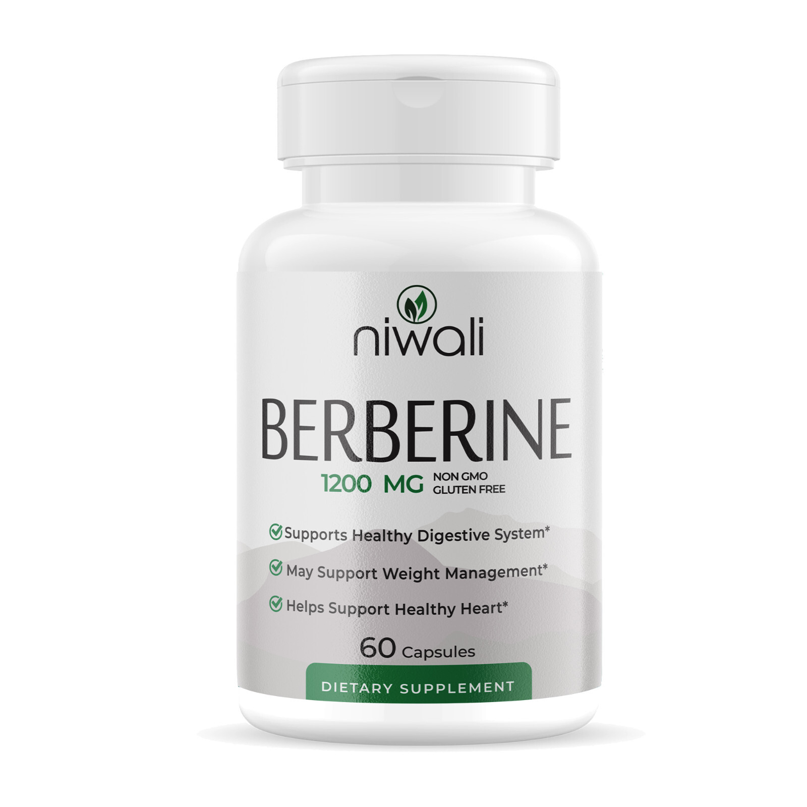 Niwali Berberine Supplement – Potent 1200mg Per Serving | Berberine HCI Root 60