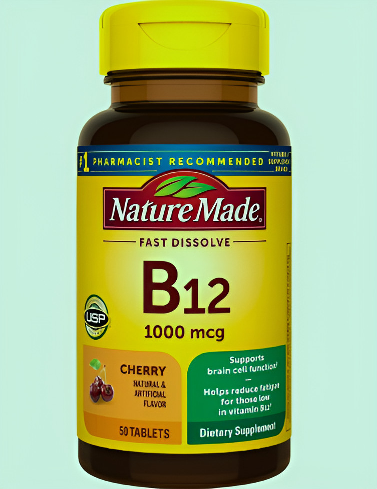 Nature Made Fast Dissolve Vitamin B12 1000 mcg 50 Tablets for  Energy Metabolism