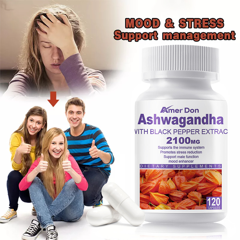 Ashwagandha 2100mg 120 Capsules Supports Energy, Reduces Anxiety, Relaxation