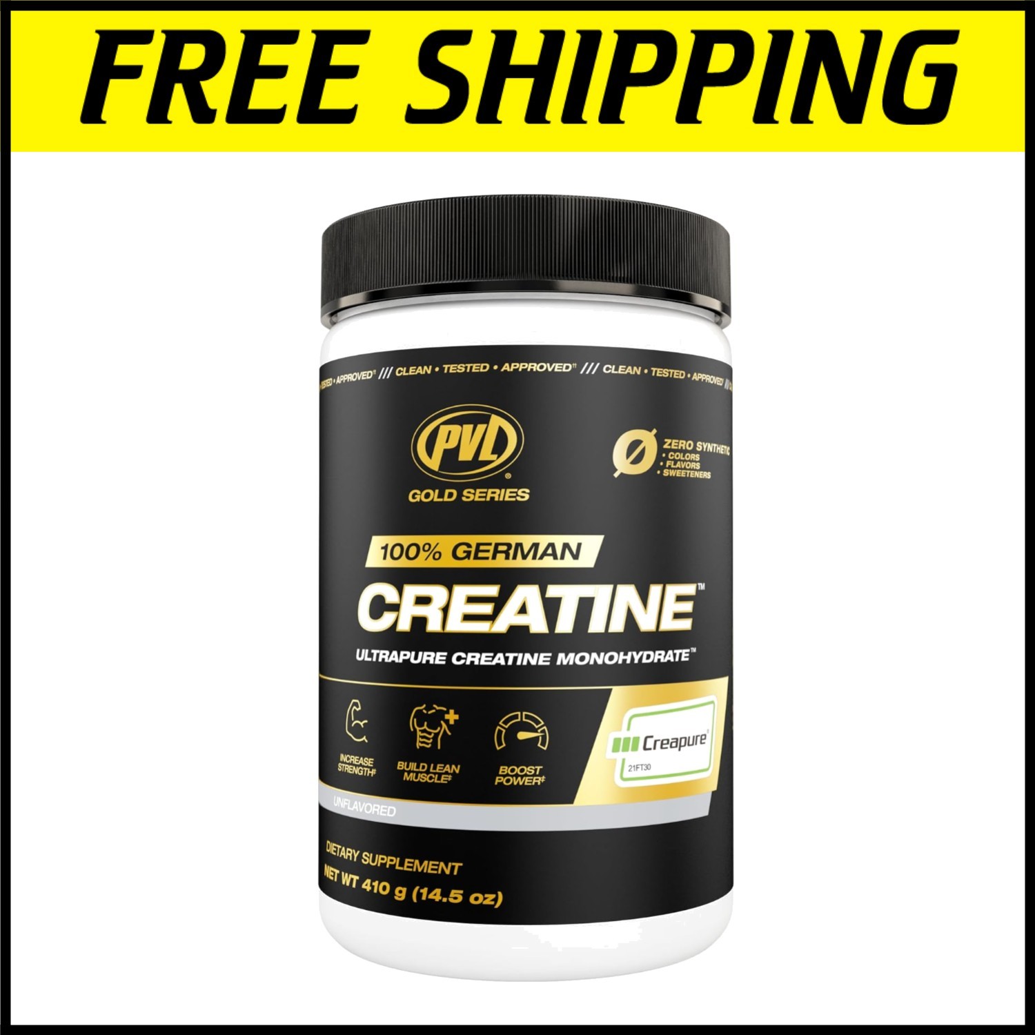 82 Servings of Vegan Creapure Creatine Powder – Supports Muscle & Brain Function