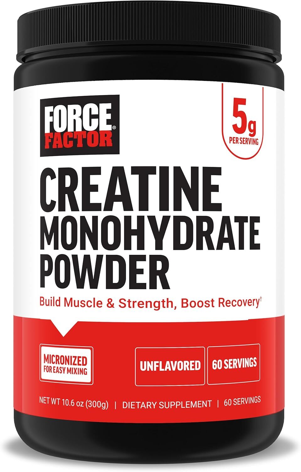 FORCE FACTOR Creatine Monohydrate, Creatine Powder for Muscle Gain, More Strengt