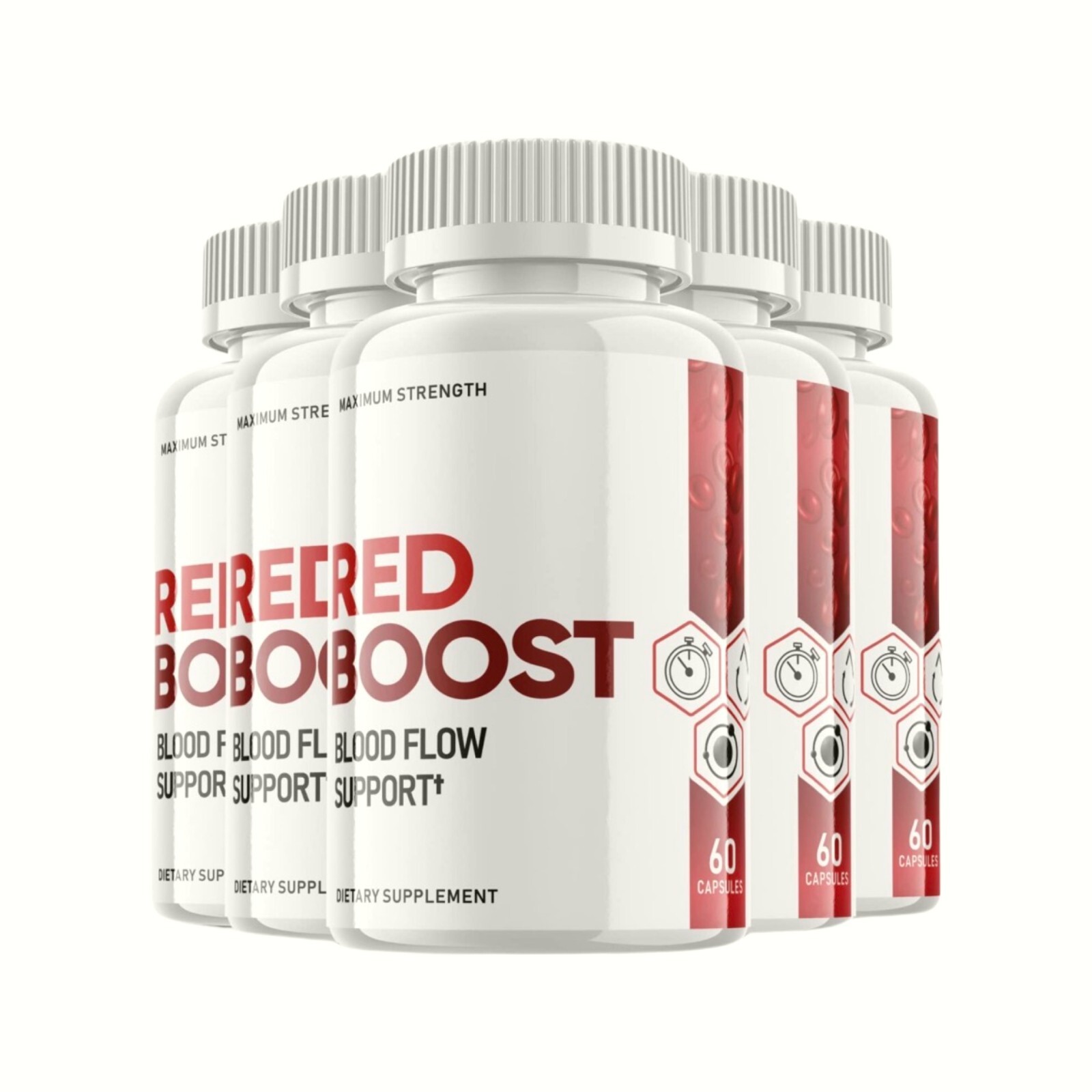 5-Pack Red Boost-Red Boost Blood Flow Support Pills-Red Boost for Men – 300 Caps