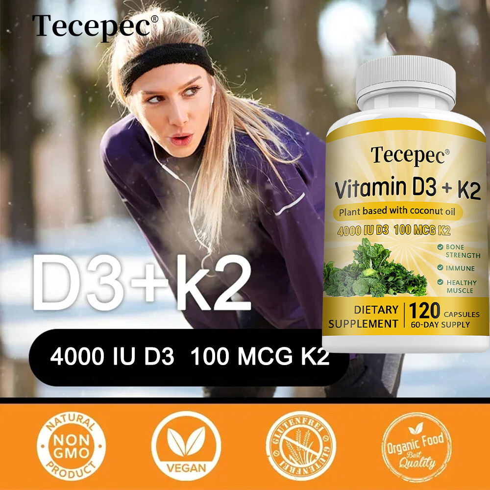 Vitamin D3 K2 2 In 1 Formula Capsules Immune Support Bone Health Non Gmo