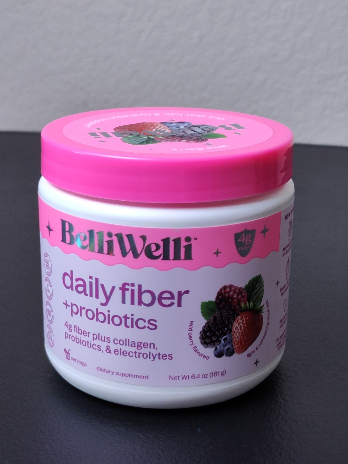 BelliWelli Fiber Supplement- Collagen, Probiotics and Electrolytes, Gut Balance