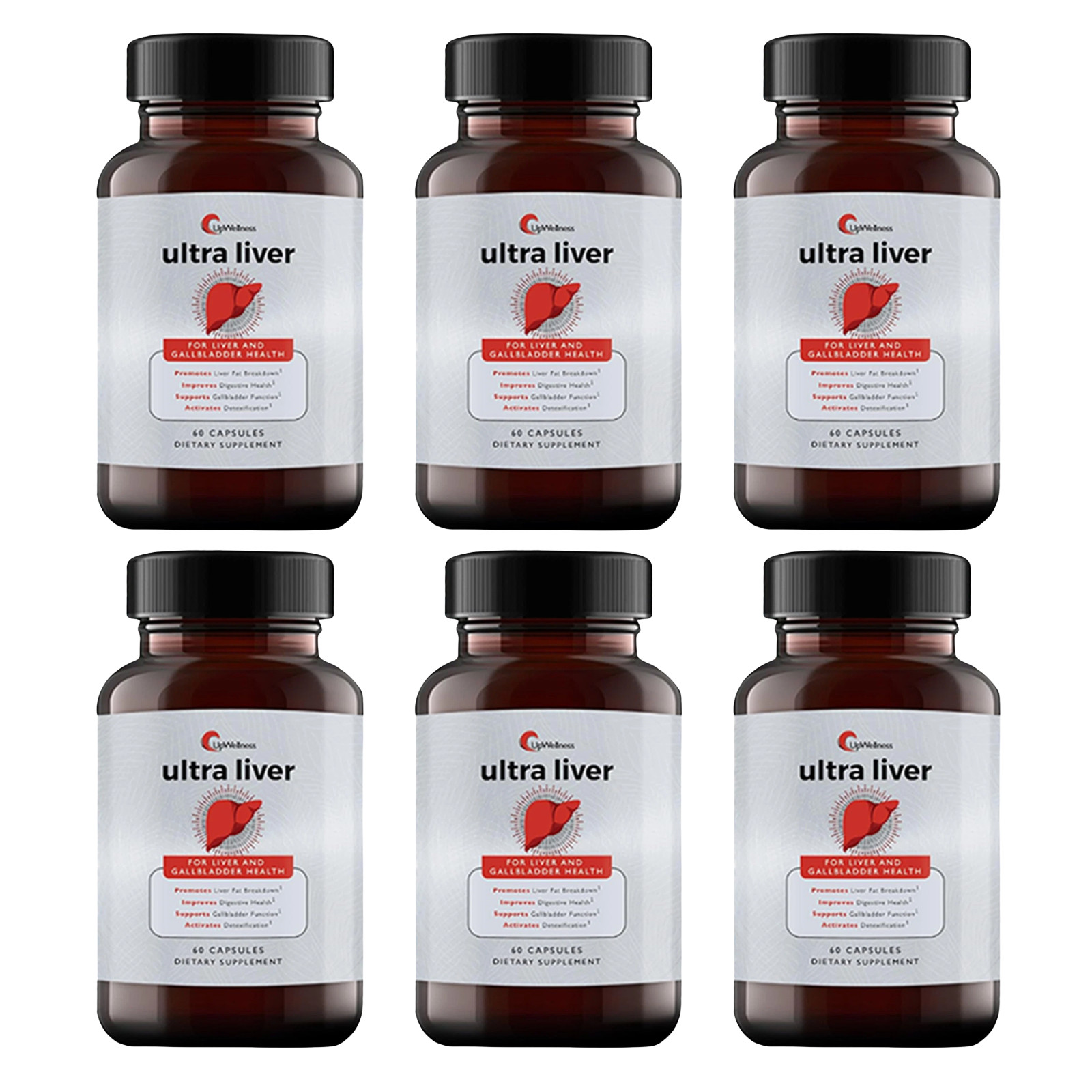 6 pc UpWellness Ultra Liver Supplement for Liver Health and Gallbladder Support