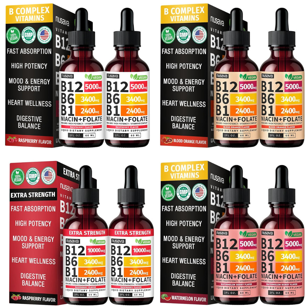 2 Pack Vitamin B12 and B6 Liquid Drops B12 Sublingual Vitamin B Complex – B 1…