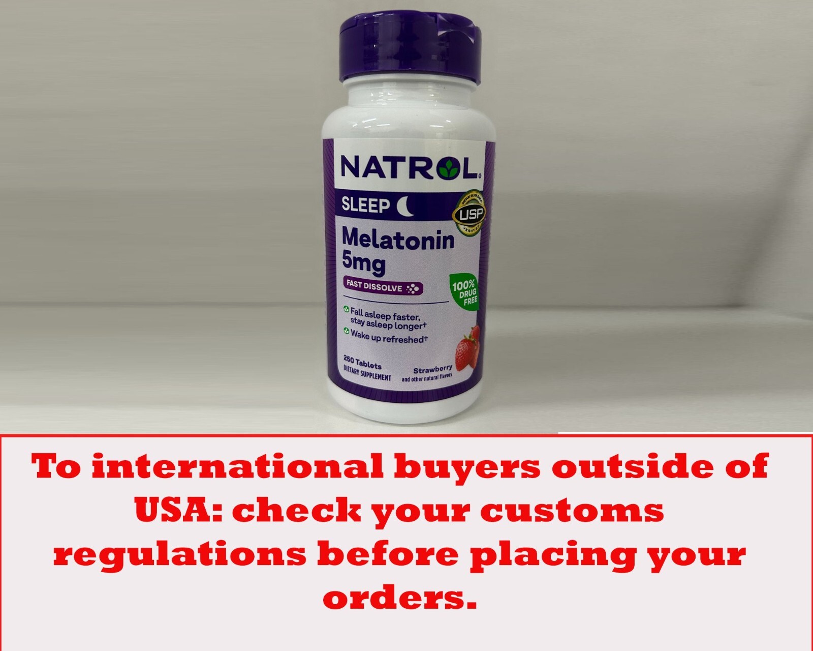 Melatonin 5 mg Sleep Aid 250 Fast Dissolve Tablets