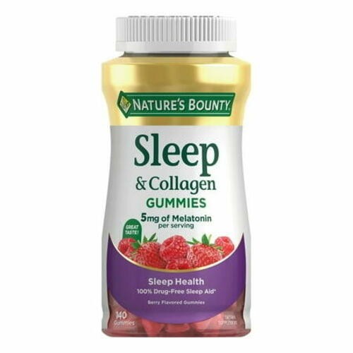 Nature’s Bounty® Sleep + Collagen Gummies  5mg Melatonin  Sleep Aid  Berry