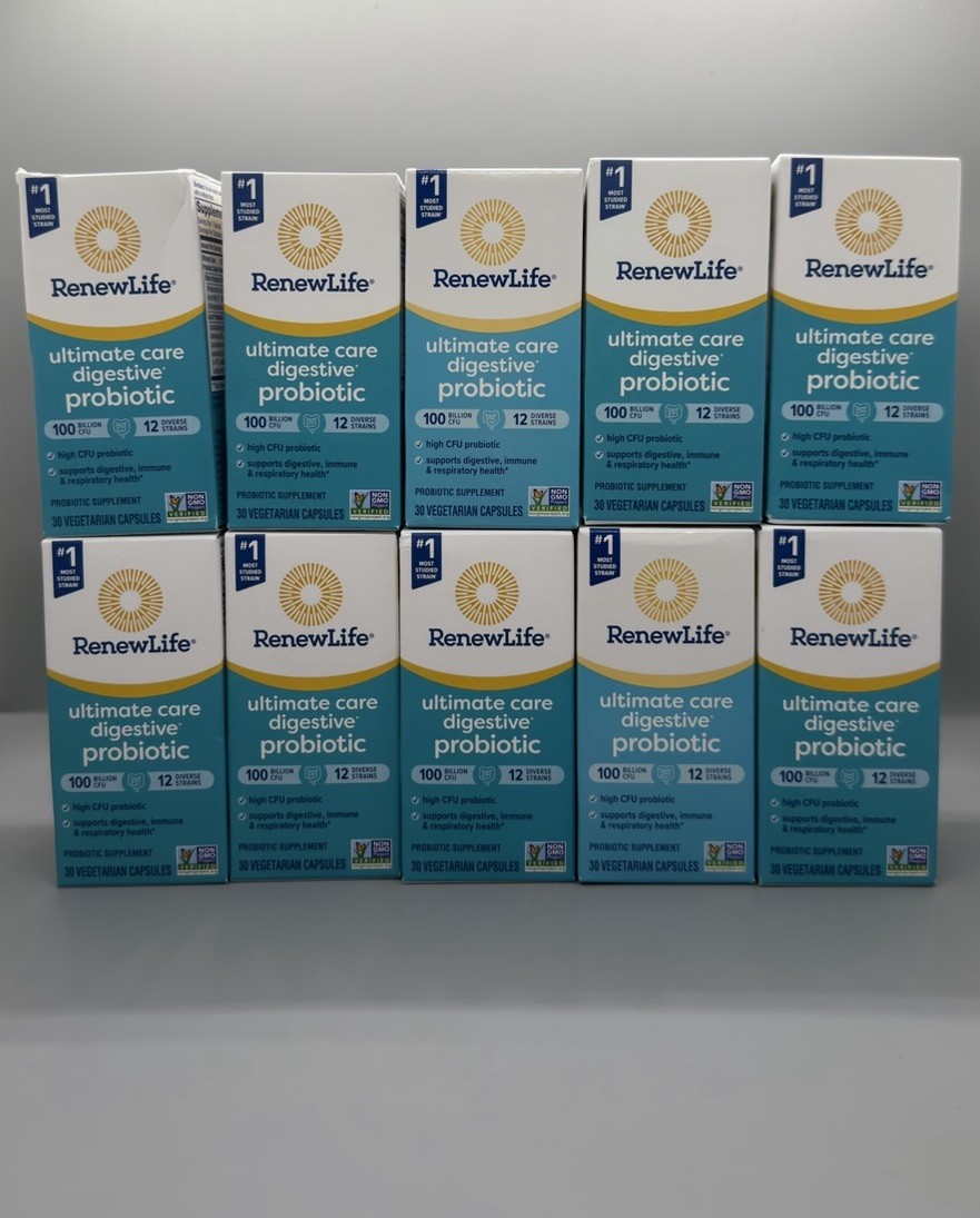10 Bottles ReNew Life Ultimate Care Digestive 100 Billion 30 Caps EXP:05/2027
